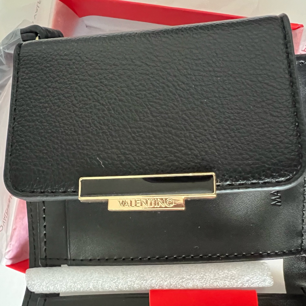 Mario Valentino Black Leather Card Holder